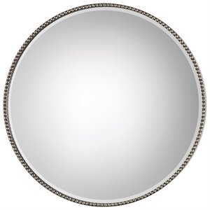 Bowery Hill Contemporary Decorative Mirror in Antique Silver