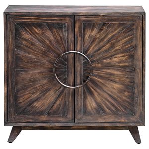 bowery hill contemporary accent cabinet in worn black and bronze