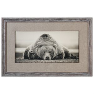 Bowery Hill Modern Deep Sleep Bear Print in Black and White