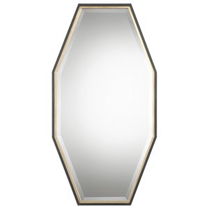 Bowery Hill Contemporary Decorative Mirror in Gold and Black