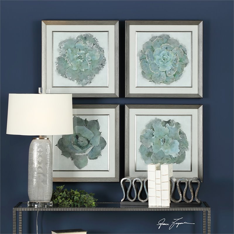 Bowery Hill Modern 4 Piece Natural Beauties Botanical Print Set