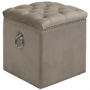 bowery hill contemporary tufted storage ottoman in champagne