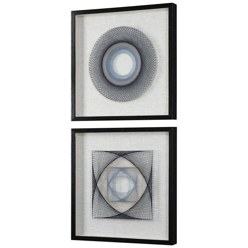 Bowery Hill Contemporary 2 Piece Geometric String Wall Art Set