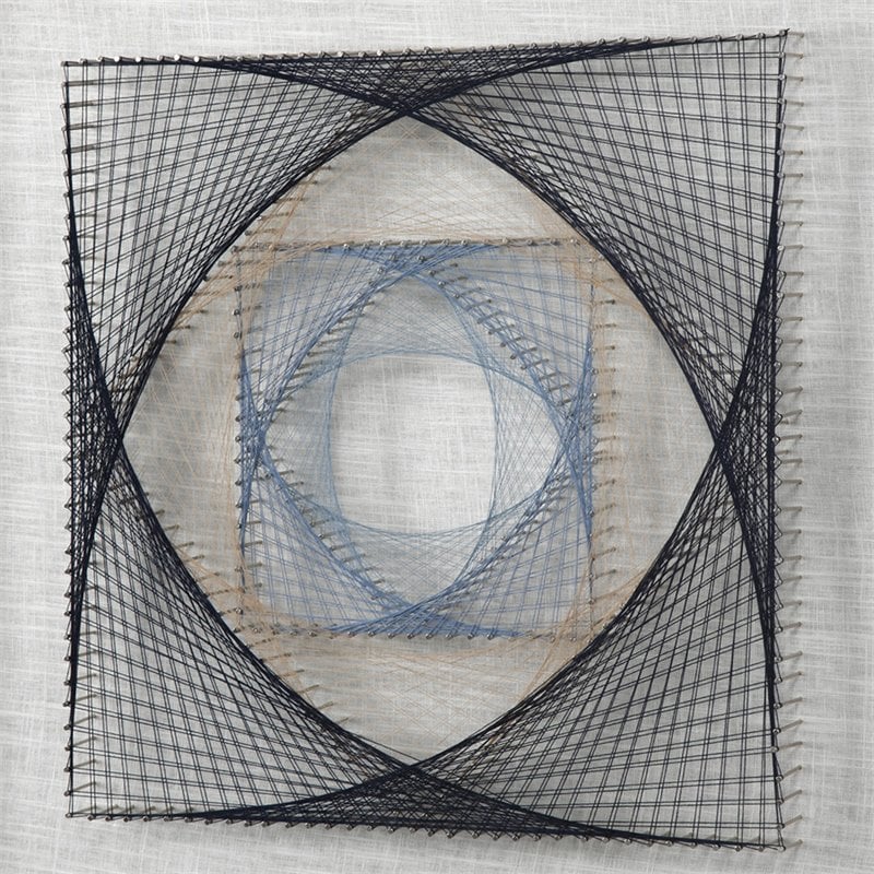 Bowery Hill Contemporary 2 Piece Geometric String Wall Art Set