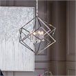 Bowery Hill Contemporary 6 Light Cube Pendant Light in Nickel