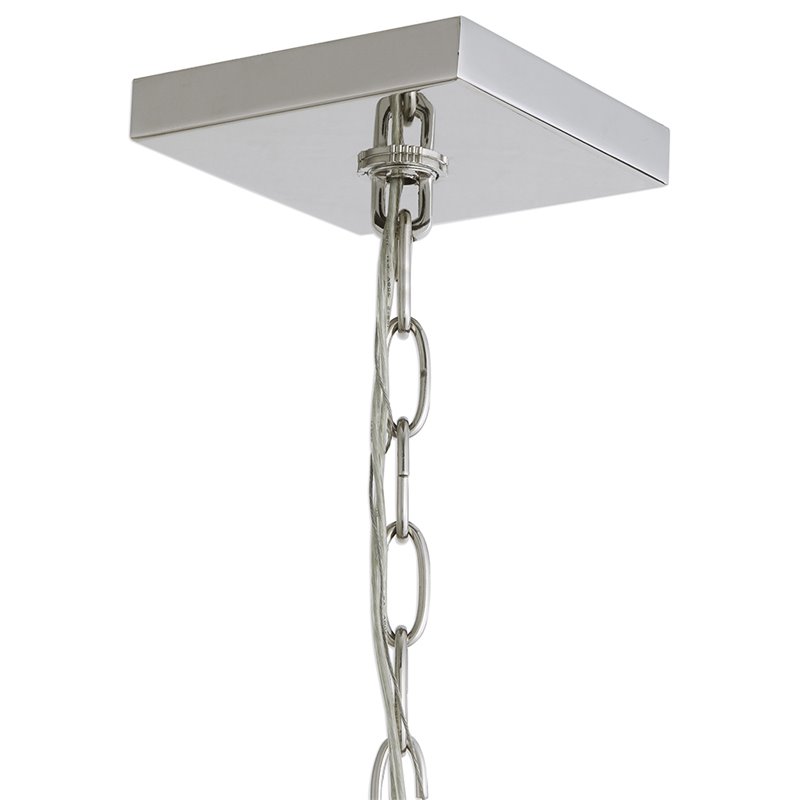 Bowery Hill Contemporary 6 Light Cube Pendant Light in Nickel