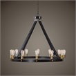Bowery Hill Contemporary 12 Light Circular Chandelier in Bronze