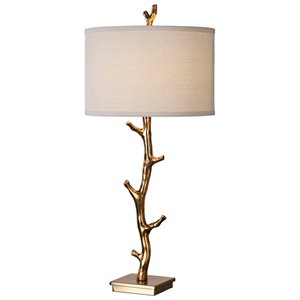 Bowery Hill Tree Branch Table Lamp in Antique Gold and Ivory