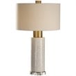 Bowery Hill Contemporary Table Lamp in Bleach Wash and White