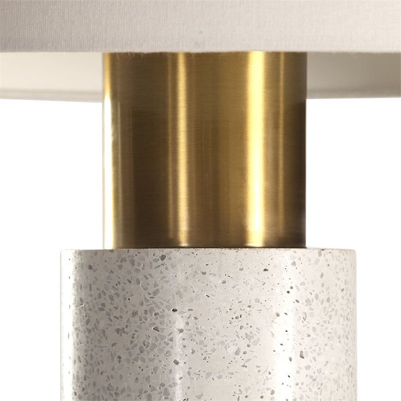 Bowery Hill Contemporary Table Lamp in Bleach Wash and White