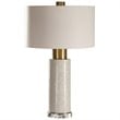 Bowery Hill Contemporary Table Lamp in Bleach Wash and White