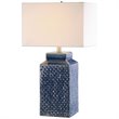 Bowery Hill Contemporary Table Lamp in Sapphire Blue and White