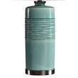 Bowery Hill Modern Table Lamp in Distressed Teal and Off White