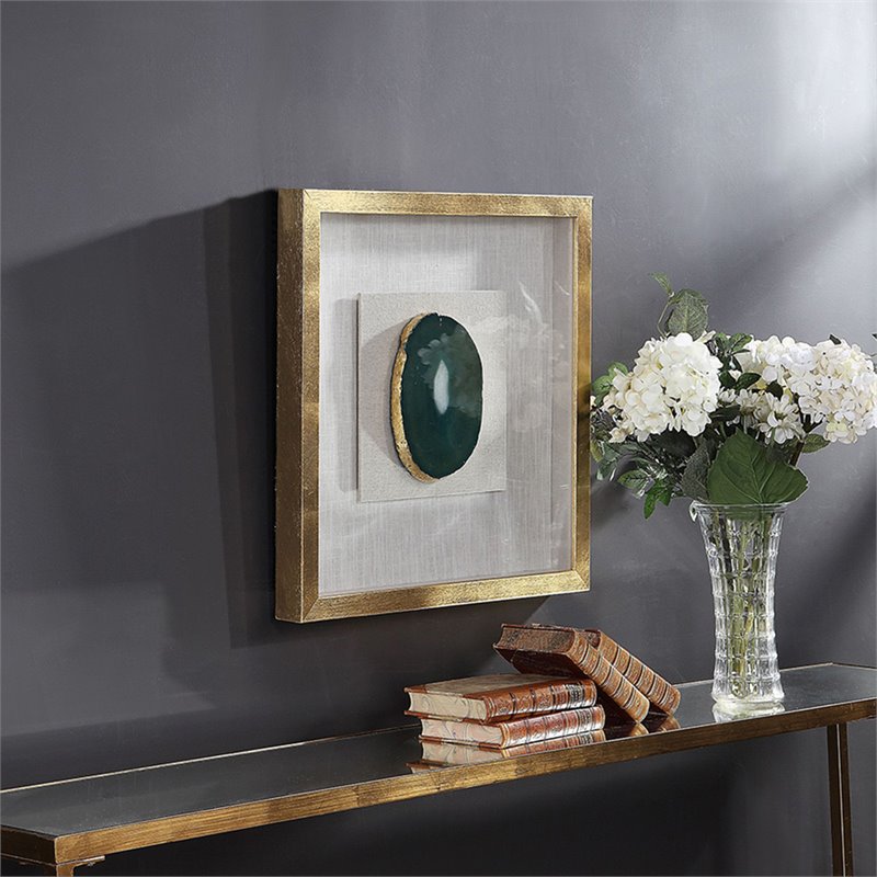 Bowery Hill Contemporary Shadow Wall Sculpture in White and Gold