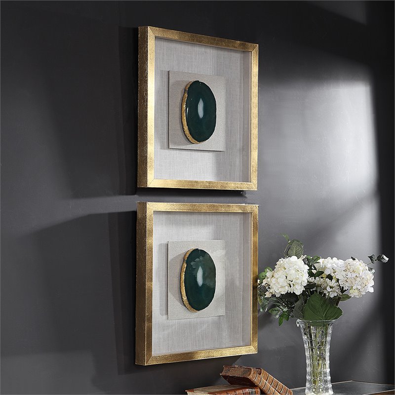 Bowery Hill Contemporary Shadow Wall Sculpture in White and Gold