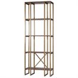 Bowery Hill 4 Shelf Bookcase in Antique Gold and Dark Walnut