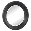 Bowery Hill Contemporary Round Industrial Mirror in Dark Gray