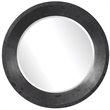 Bowery Hill Contemporary Round Industrial Mirror in Dark Gray