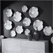 Bowery Hill Contemporary Ceramic Wall Decor in White (Set of 3)