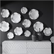 Bowery Hill Contemporary Ceramic Wall Decor in White (Set of 3)