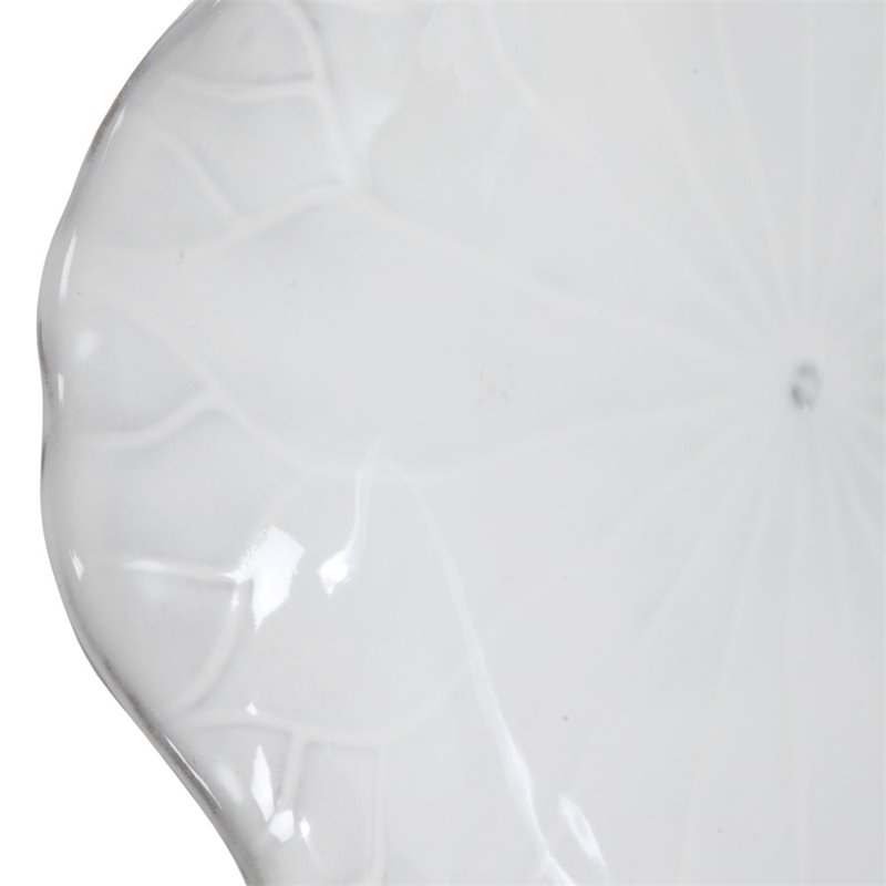 Bowery Hill Contemporary Ceramic Wall Decor in White (Set of 3)