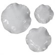 Bowery Hill Contemporary Ceramic Wall Decor in White (Set of 3)