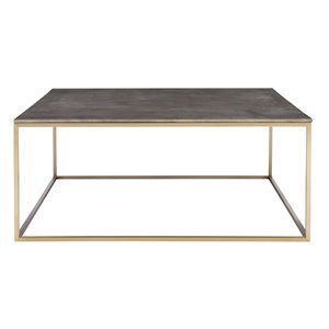 bowery hill contemporary/modern coffee table in brushed brass