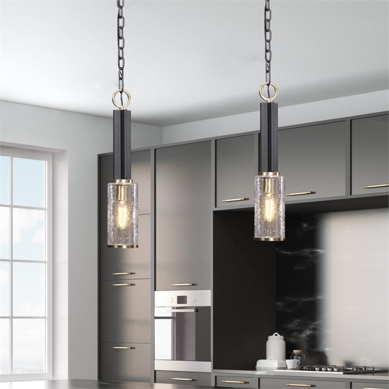 Bowery Hill Modern 1 Light Industrial Mini Pendant in Sanded Black