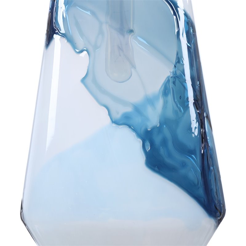 Bowery Hill Contemporary 1 Light Mini Pendant in Blue and White