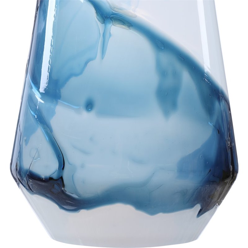 Bowery Hill Contemporary 1 Light Mini Pendant in Blue and White