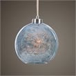 Bowery Hill Steel and Glass Brushed Nickel Pendant Circle Adjustable 10.13