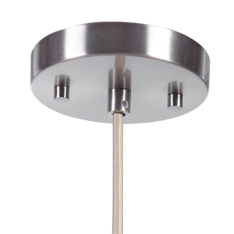 Bowery Hill Steel and Glass Brushed Nickel Pendant Circle Adjustable 10.13