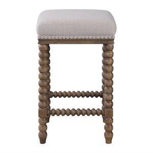Bowery Hill Contemporary Wooden Counter Stool in Light Walnut