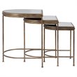 Bowery Hill Modern Nesting Table in Antique Gold (Set of 3)