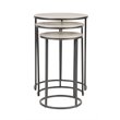 Bowery Hill Metal Nesting Table in Antique Nickel (Set of 3)