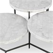 Bowery Hill Contemporary Tiered Coffee Table in White Marble