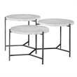 Bowery Hill Contemporary Tiered Coffee Table in White Marble
