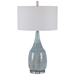 bowery hill contemporary coastal table lamp in aqua and teal