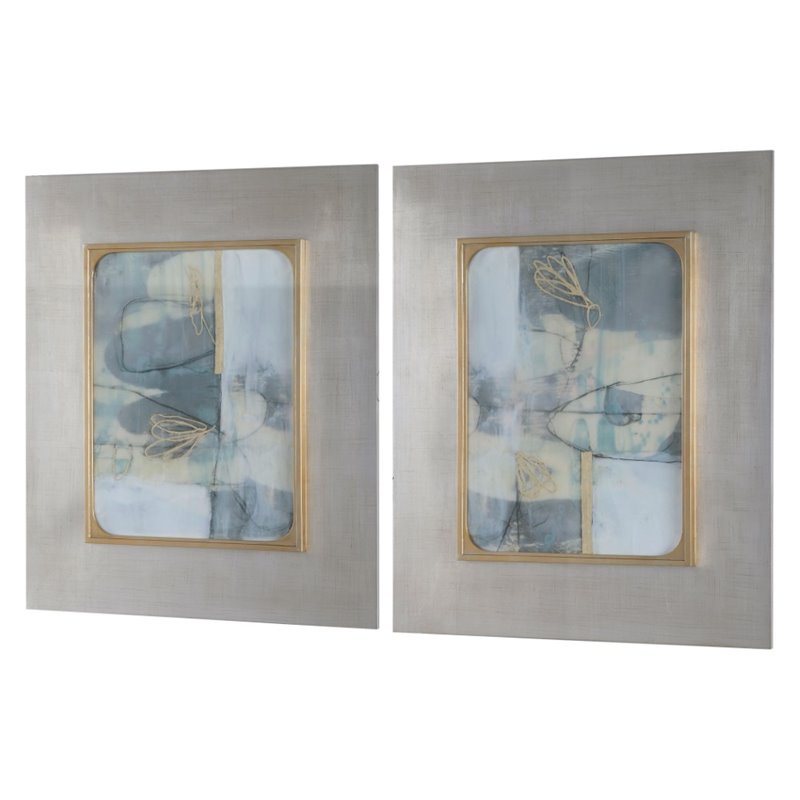 Bowery Hill Contemporary Gilded Whimsy Abstract Print (Set of 2)
