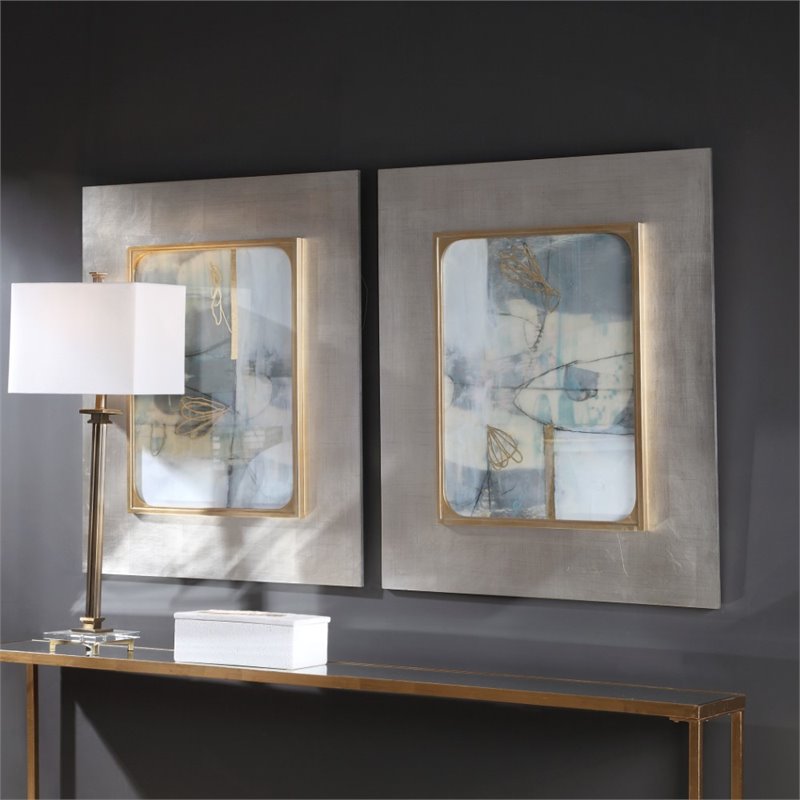 Bowery Hill Contemporary Gilded Whimsy Abstract Print (Set of 2)