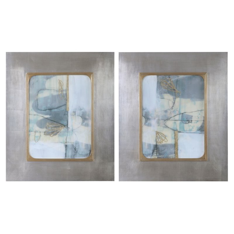 Bowery Hill Contemporary Gilded Whimsy Abstract Print (Set of 2)