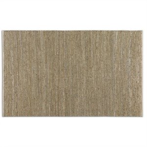 bowery hill modern 9' x 12' rescued leather rug in beige and gray