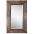 Bowery Hill Contemporary Antiqued Large Wood Mirror