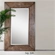 Bowery Hill Contemporary Antiqued Large Wood Mirror