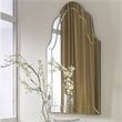 Bowery Hill Wood and Mirror Frameless Arched Wall Mirror Beveled 43.5