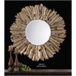 Bowery Hill Contemporary Mirror in Antique Gold with Hammered Metal Frame