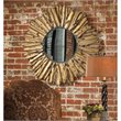Bowery Hill Contemporary Mirror in Antique Gold with Hammered Metal Frame