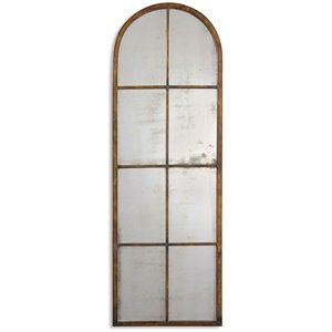 Bowery Hill Contemporary Arched Mirror in Maple Brown