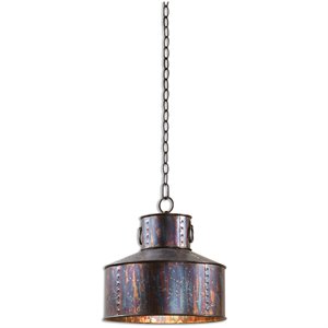 bowery hill contemporary 1 light pendant in oxidized bronze