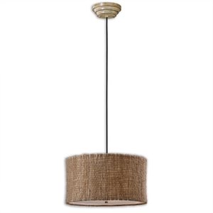 bowery hill contemporary 3 light natural twine drum pendant